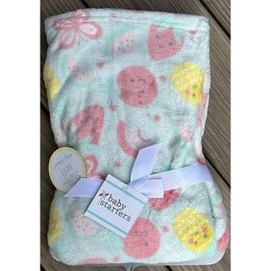 Baby Starters Soft Plush Blanket Rainbow Butterflies Watermelon Strawberry New